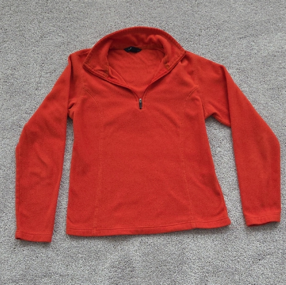 Lands' End Women's Vibrant Orange Quartee Zip Fleece
